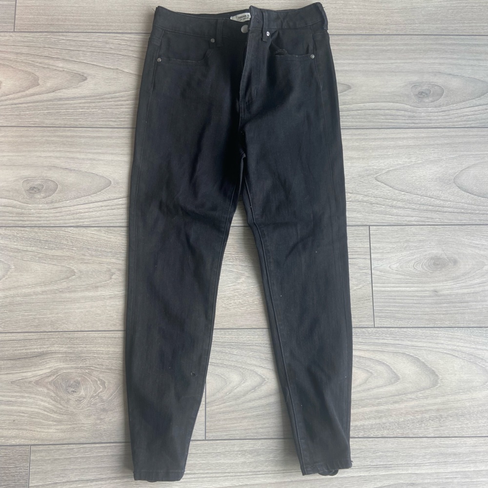 Black Skinny Jeans with Lace up Ankle Detail